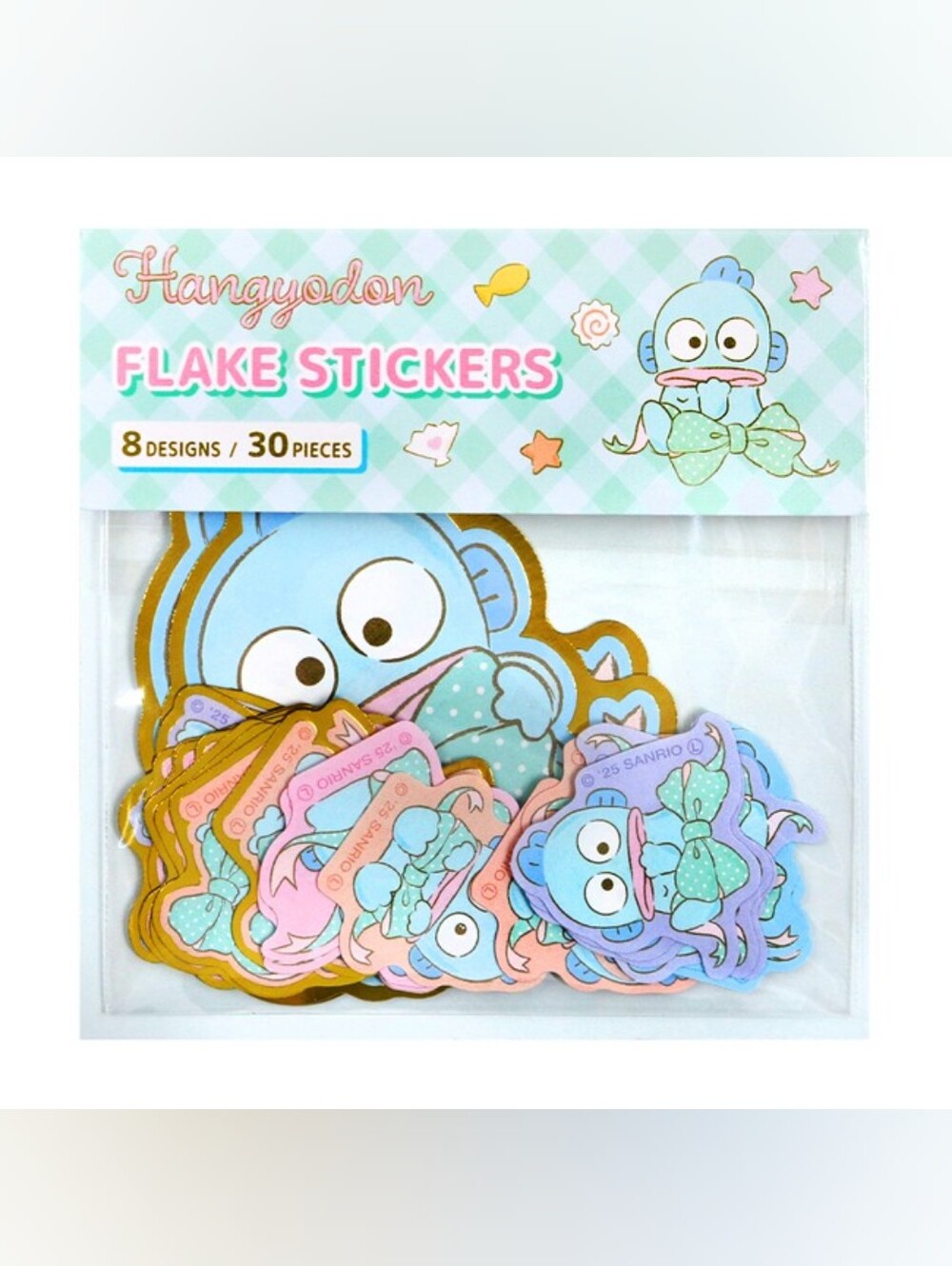 Sanrio Hangyodon Flake Stickers 30pc Japanese Kawaii